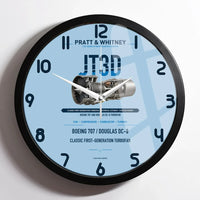 Thumbnail for JT3D design on light blue framed wall clock