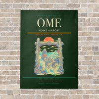 Thumbnail for Nome Airport OME vertical canvas print - no frame - dark green background