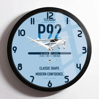 Thumbnail for Tecnam P92 Echo MkII design on light blue framed wall clock