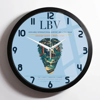 Thumbnail for Leon-Mba International Airport (LBV) design on light blue framed wall clock