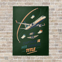 Thumbnail for Captain Is Her Favorite Title vertical canvas print - no frame - dark green background