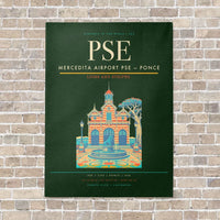 Thumbnail for Mercedita Airport PSE — Ponce vertical canvas print - no frame - dark green background