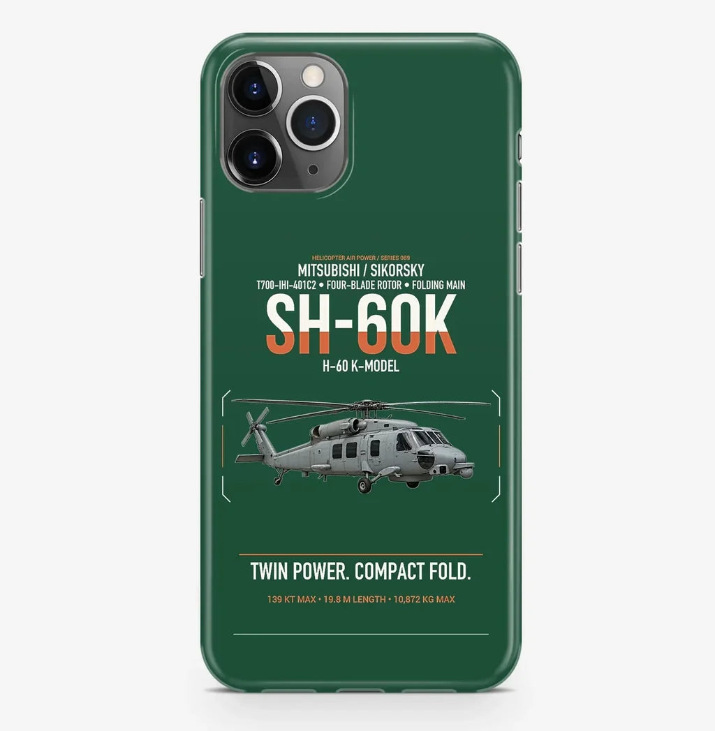 Mitsubishi Sikorsky SH-60K design on dark green magsafe iphone case, for iPhone Pro Max