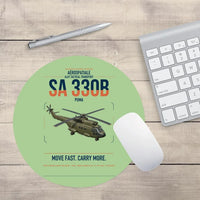 Thumbnail for Aérospatiale SA 330B Puma design on light green round mouse pad