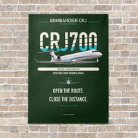 Thumbnail for Bombardier CRJ700 vertical canvas print - no frame - dark green background