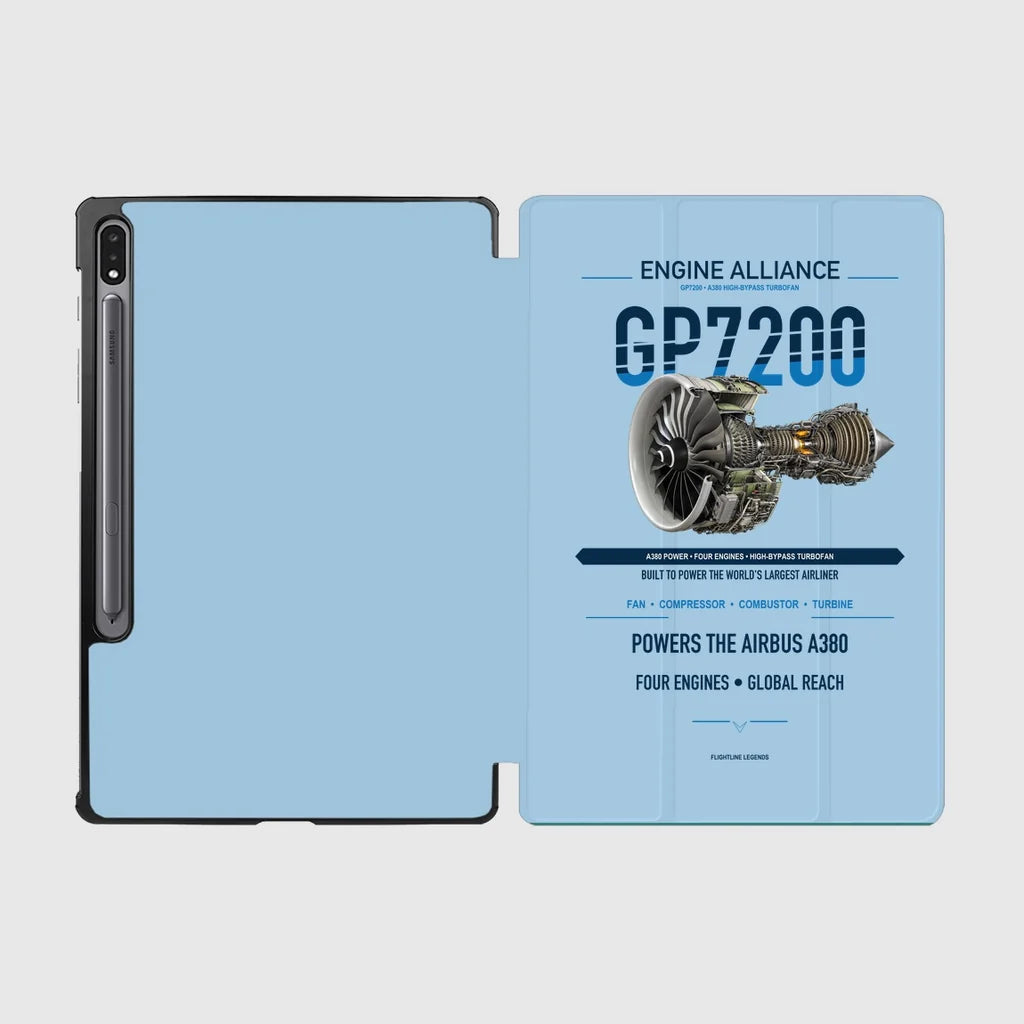 GP7200 design on light blue samsung tablet tablet case