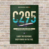 Thumbnail for Airbus C295 Firefighter vertical canvas print - no frame - dark green background