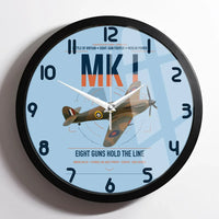 Thumbnail for Hawker Hurricane Mk I design on light blue framed wall clock