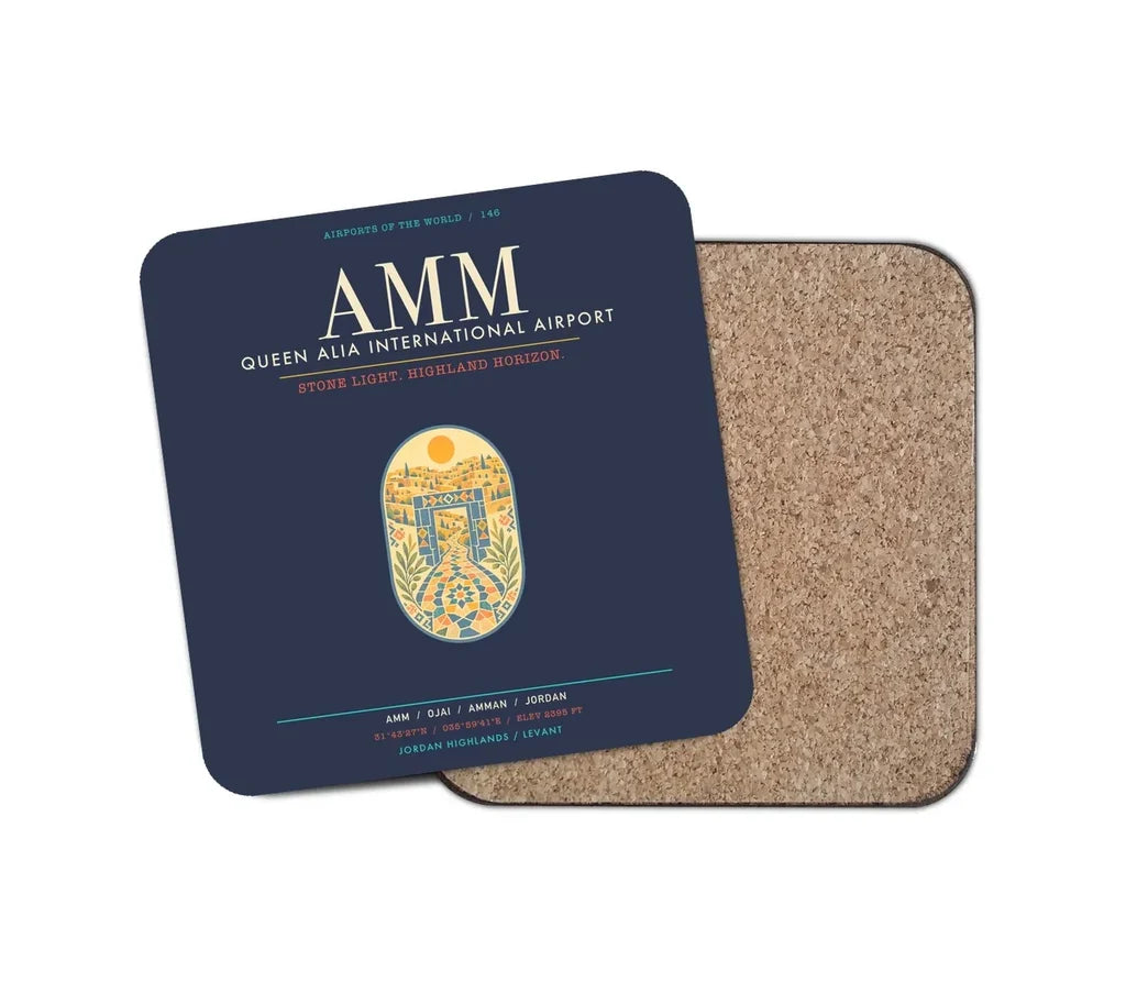 Queen Alia International Airport AMM - Highland Mosaic Gate - Navy Blue