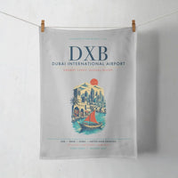 Thumbnail for Dubai International Airport (DXB) design on light gray towel