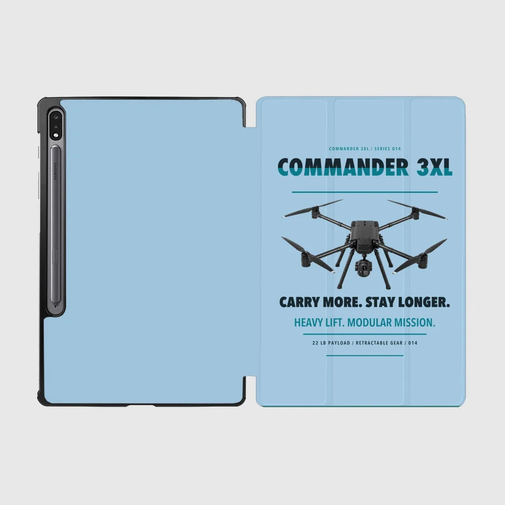 Draganfly Commander 3XL design on light blue samsung tablet tablet case