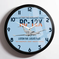 Thumbnail for RC-12X Guardrail Signals From Above design on light blue framed wall clock