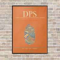 Thumbnail for I Gusti Ngurah Rai International Airport Bali DPS - Canvas Framed - Orange