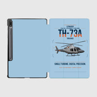 Thumbnail for Leonardo TH-73A Thrasher design on light blue samsung tablet tablet case