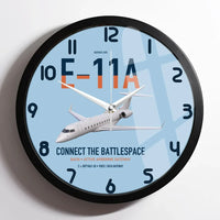 Thumbnail for E-11A BACN design on light blue framed wall clock