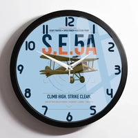 Thumbnail for Royal Aircraft Factory S.E.5a design on light blue framed wall clock