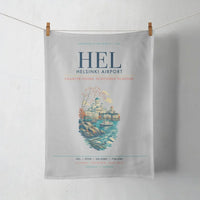 Thumbnail for Helsinki Airport (HEL) design on light gray towel