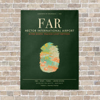 Thumbnail for Hector International Airport FAR vertical canvas print - no frame - dark green background