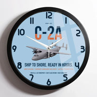 Thumbnail for C-2A Greyhound design on light blue framed wall clock