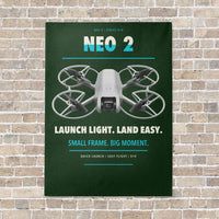 Thumbnail for DJI Neo 2 vertical canvas print - no frame - dark green background