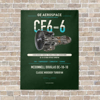 Thumbnail for CF6-6 vertical canvas print - no frame - dark green background