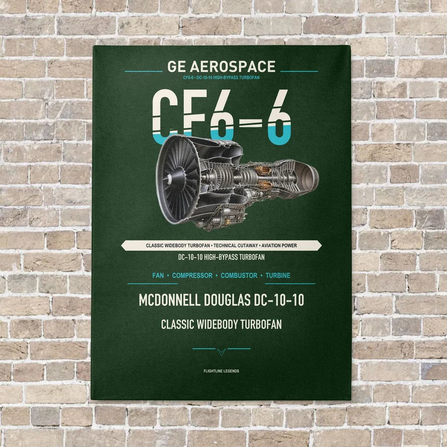 CF6-6 vertical canvas print - no frame - dark green background