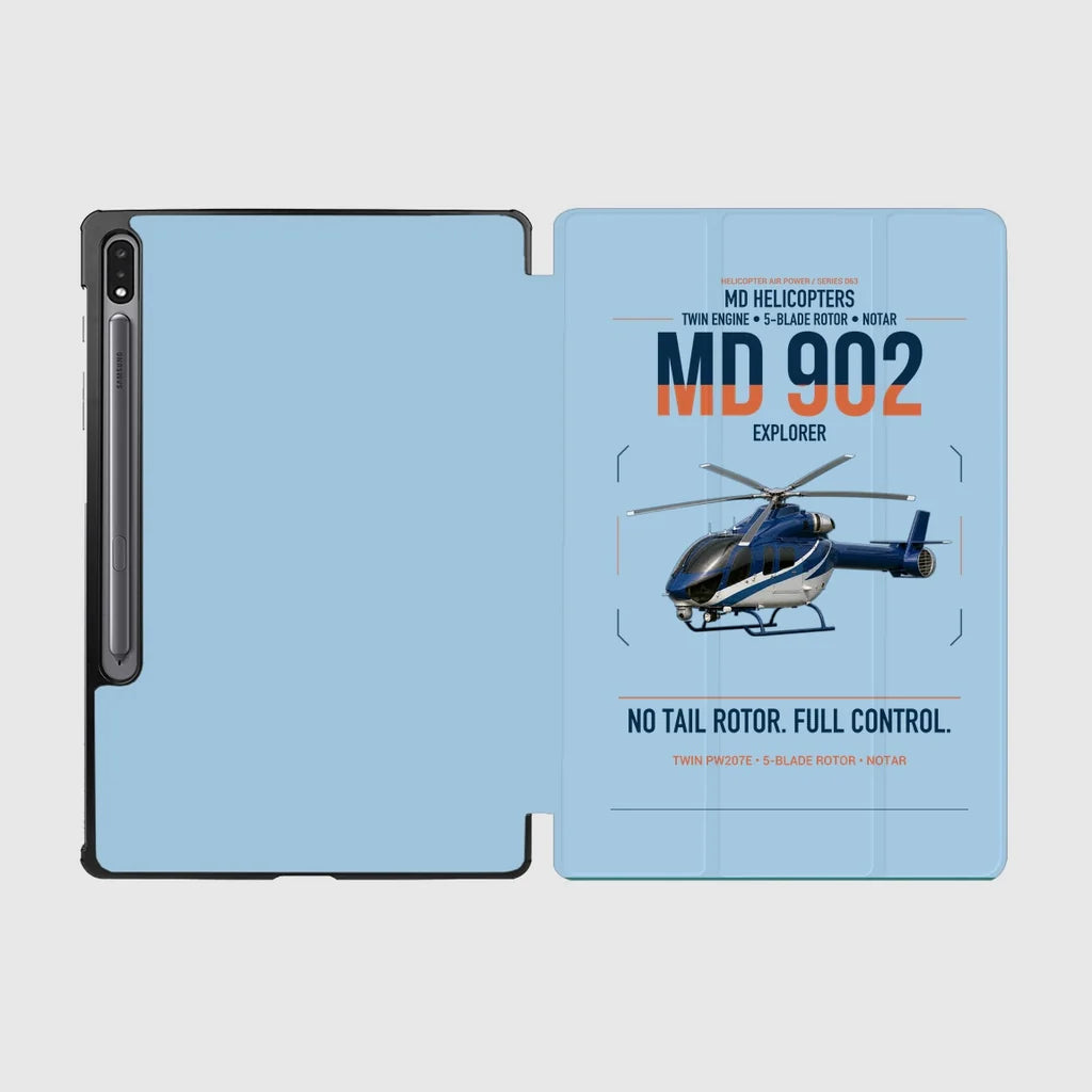 MD Helicopters MD 902 Explorer design on light blue samsung tablet tablet case