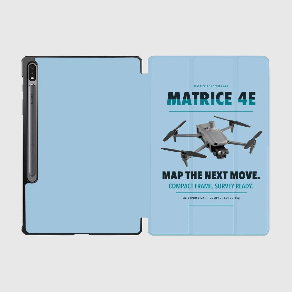 DJI Matrice 4E design on light blue samsung tablet tablet case