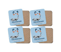 Thumbnail for Kawasaki C-2 design on light blue 4 pieces set coaster