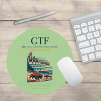 Thumbnail for Great Falls International Airport (GTF) design on light green round mouse pad