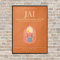 Thumbnail for Jaipur International Airport JAI - Canvas Framed - Orange