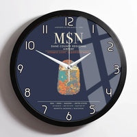 Thumbnail for Dane County Regional Airport Madison MSN Wall-Clock Framed - Navy Blue