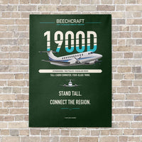 Thumbnail for Beechcraft 1900D vertical canvas print - no frame - dark green background