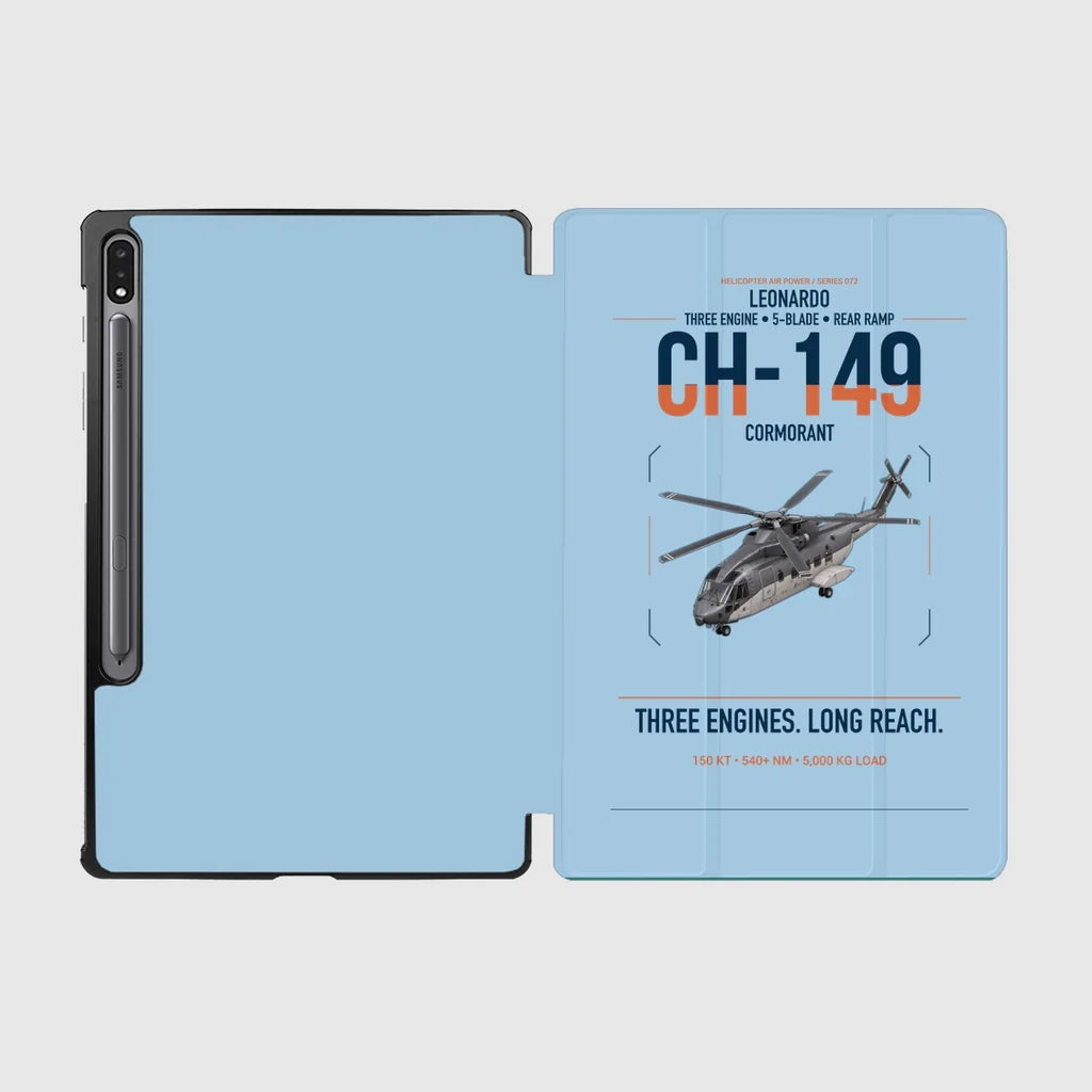 Leonardo CH-149 Cormorant design on light blue samsung tablet tablet case