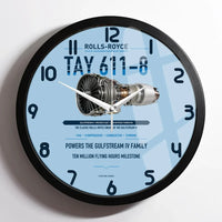 Thumbnail for TAY 611-8 design on light blue framed wall clock