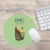 Thumbnail for Saga Airport (HSG) design on light green round mouse pad