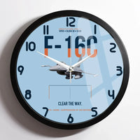 Thumbnail for F-16C Block 50 Clear The Way design on light blue framed wall clock