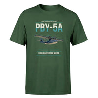 Thumbnail for PBY-5A Catalina design on dark green double-side t-shirt, single-side print