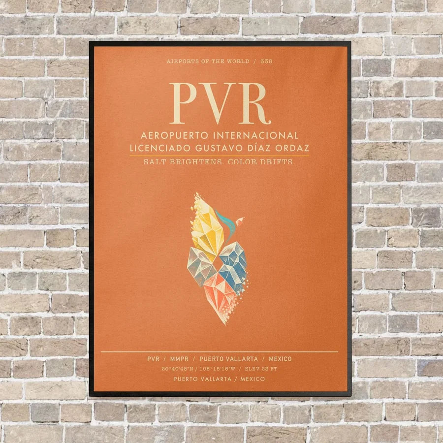 Aeropuerto Internacional Licenciado Gustavo Diaz Ordaz PVR - Canvas Framed - Orange