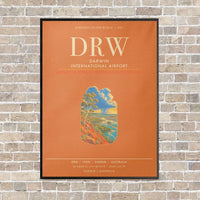 Thumbnail for Darwin International Airport DRW - Canvas Framed - Orange