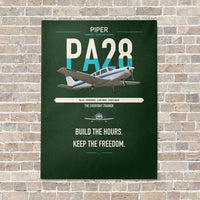 Thumbnail for Piper PA-28 Cherokee vertical canvas print - no frame - dark green background