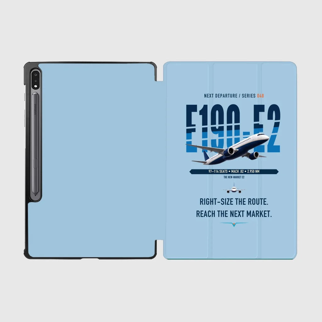 Embraer E190-E2 design on light blue samsung tablet tablet case