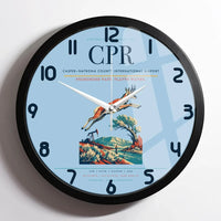 Thumbnail for Casper–Natrona County International Airport (CPR) design on light blue framed wall clock