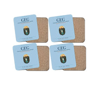 Thumbnail for Spokane International Airport (GEG) design on light blue 4 pieces set coaster