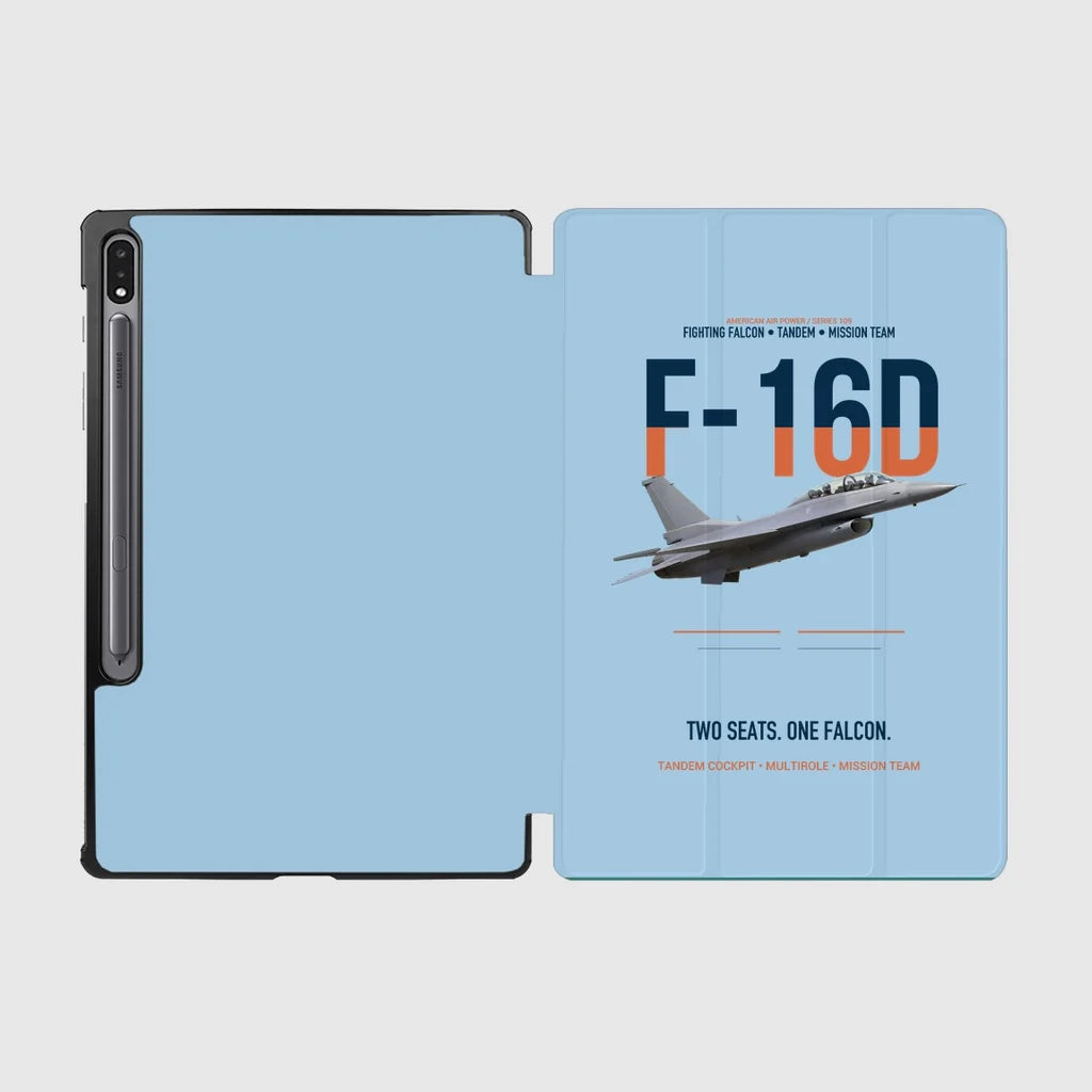 F-16D Fighting Falcon Two Seats One Falcon design on light blue samsung tablet tablet case