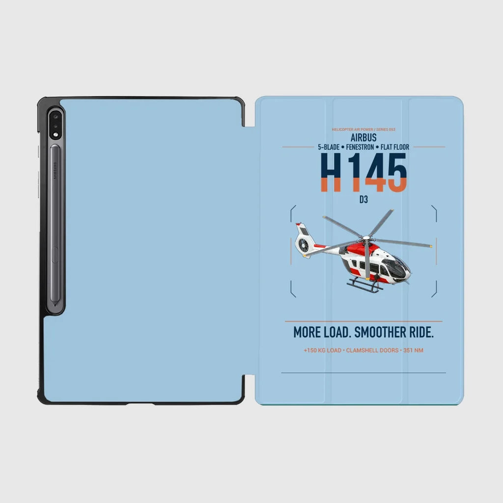 Airbus H145 D3 design on light blue samsung tablet tablet case