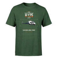 Thumbnail for Airbus H125 design on dark green t-shirt, single-side print