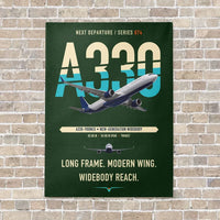 Thumbnail for Airbus A330-900neo vertical canvas print - no frame - dark green background