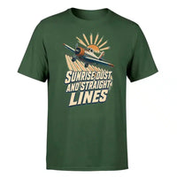 Thumbnail for SIGNAL 574 - Sunrise Dust And Straight Lines - Premium T-Shirt design on dark green premium t shirt