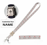 Thumbnail for Aviation Alphabet 2 seat belt lanyard - light gray with name